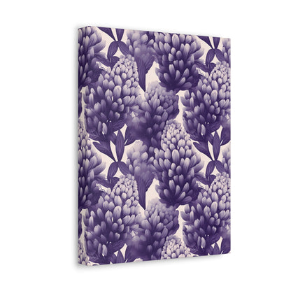 Gradient Grape Hyacinth - Purple and White Floral Pattern - Wall Art Canvas - Pattern Symphony