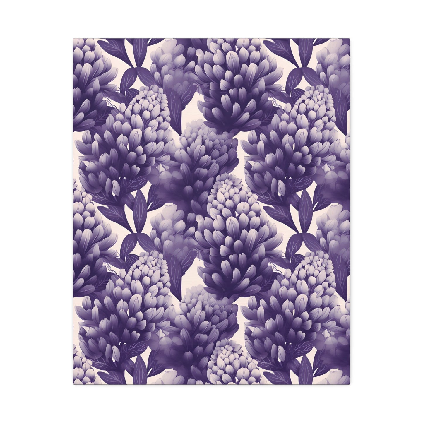 Gradient Grape Hyacinth - Purple and White Floral Pattern - Wall Art Canvas - Pattern Symphony