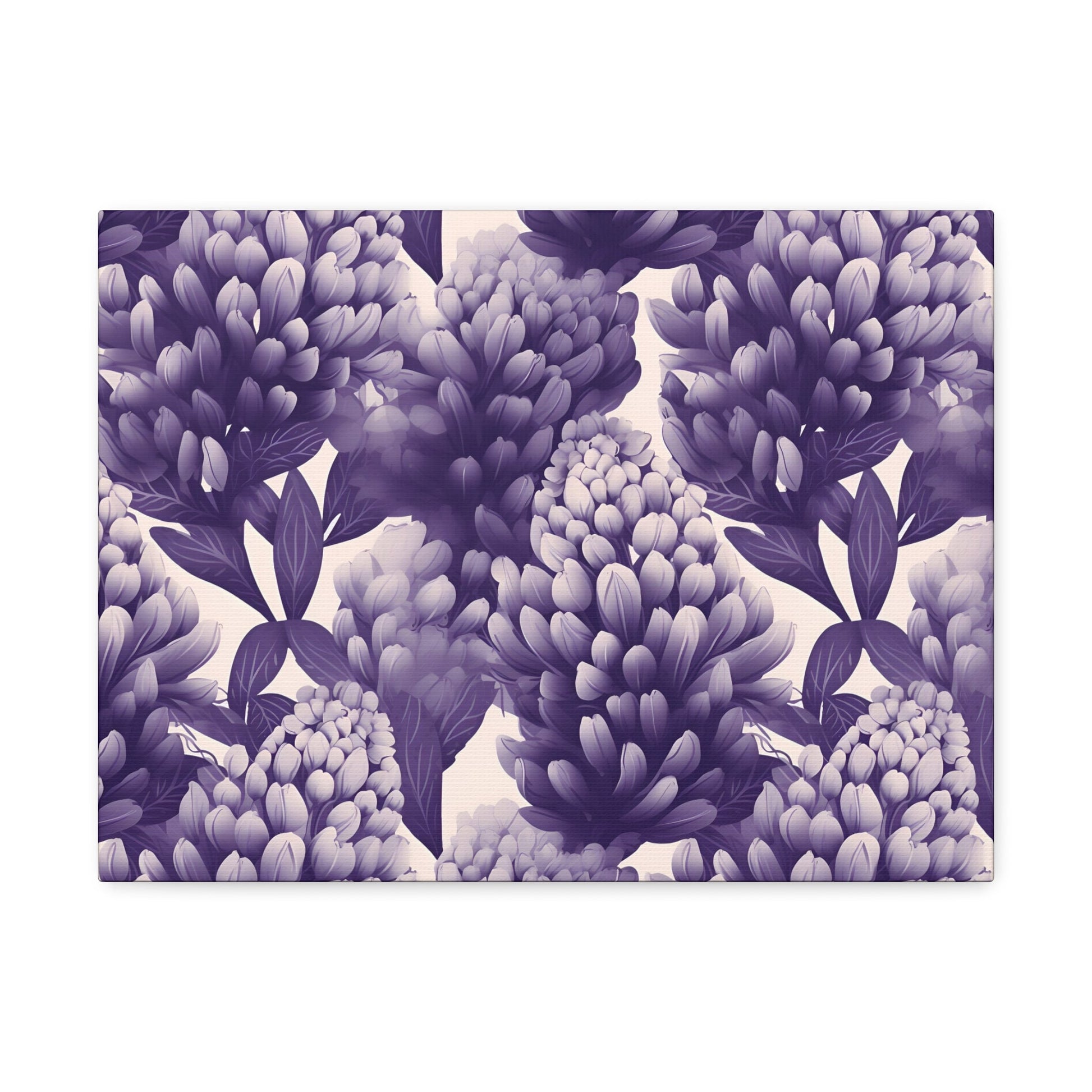 Gradient Grape Hyacinth - Purple and White Floral Pattern - Wall Art Canvas - Pattern Symphony