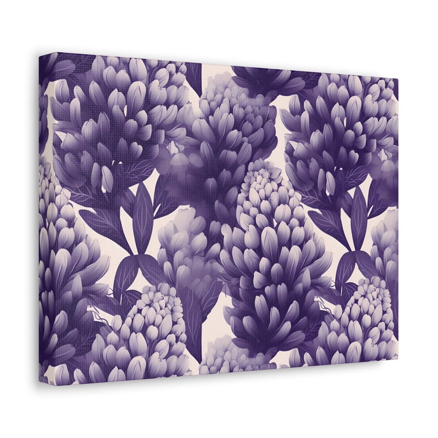 Gradient Grape Hyacinth - Purple and White Floral Pattern - Wall Art Canvas - Pattern Symphony