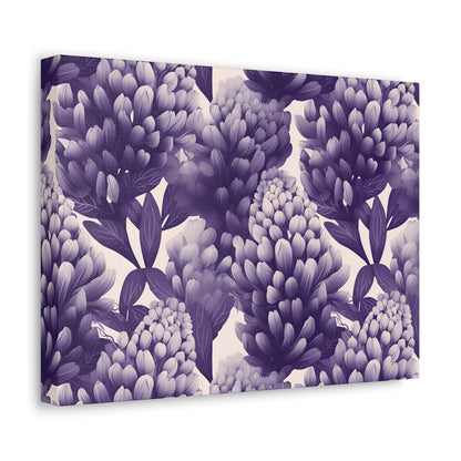 Gradient Grape Hyacinth - Purple and White Floral Pattern - Wall Art Canvas - Pattern Symphony