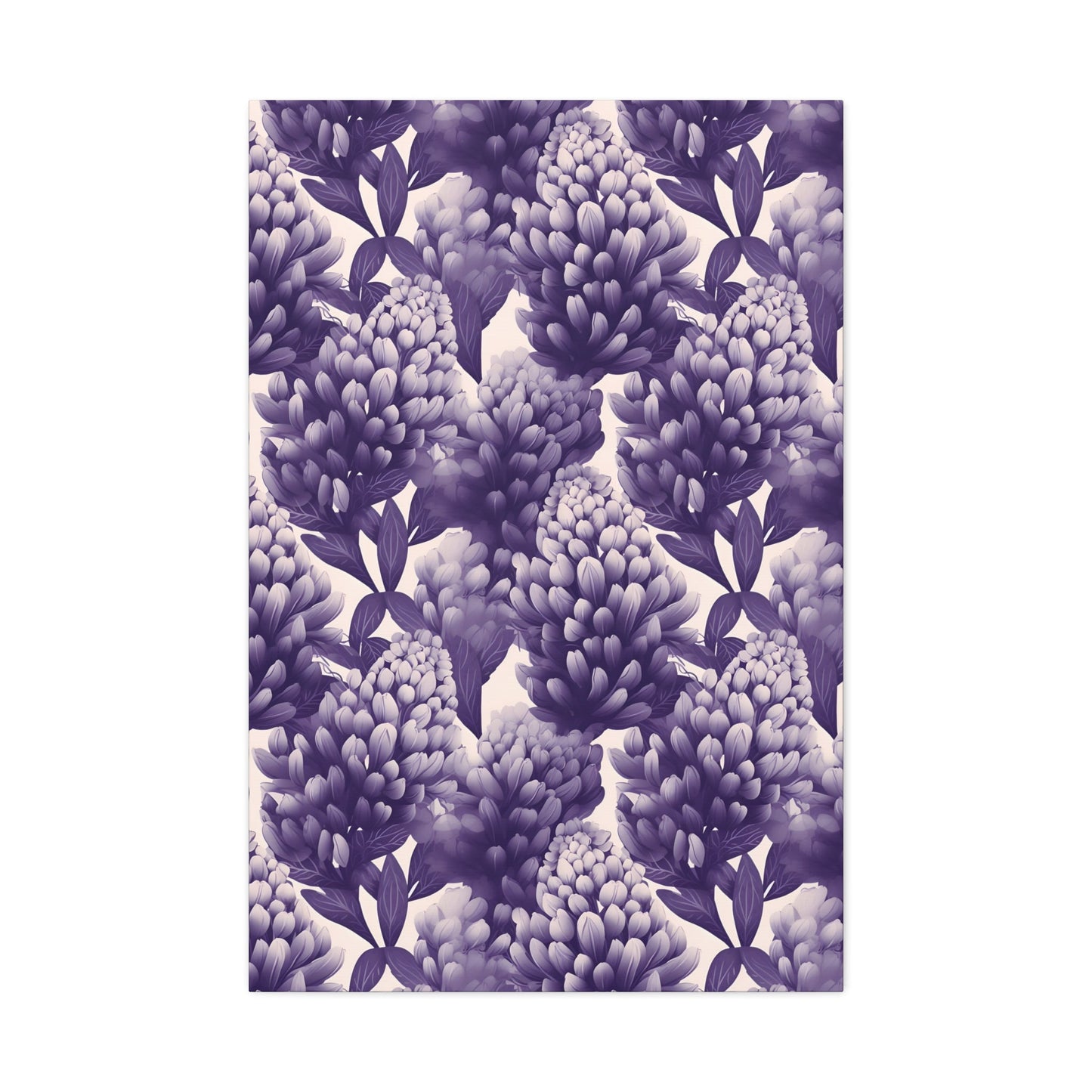 Gradient Grape Hyacinth - Purple and White Floral Pattern - Wall Art Canvas - Pattern Symphony