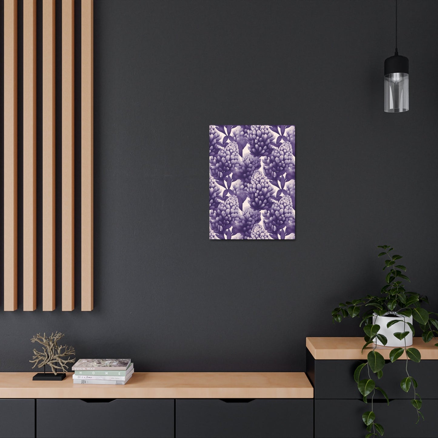 Gradient Grape Hyacinth - Purple and White Floral Pattern - Wall Art Canvas - Pattern Symphony