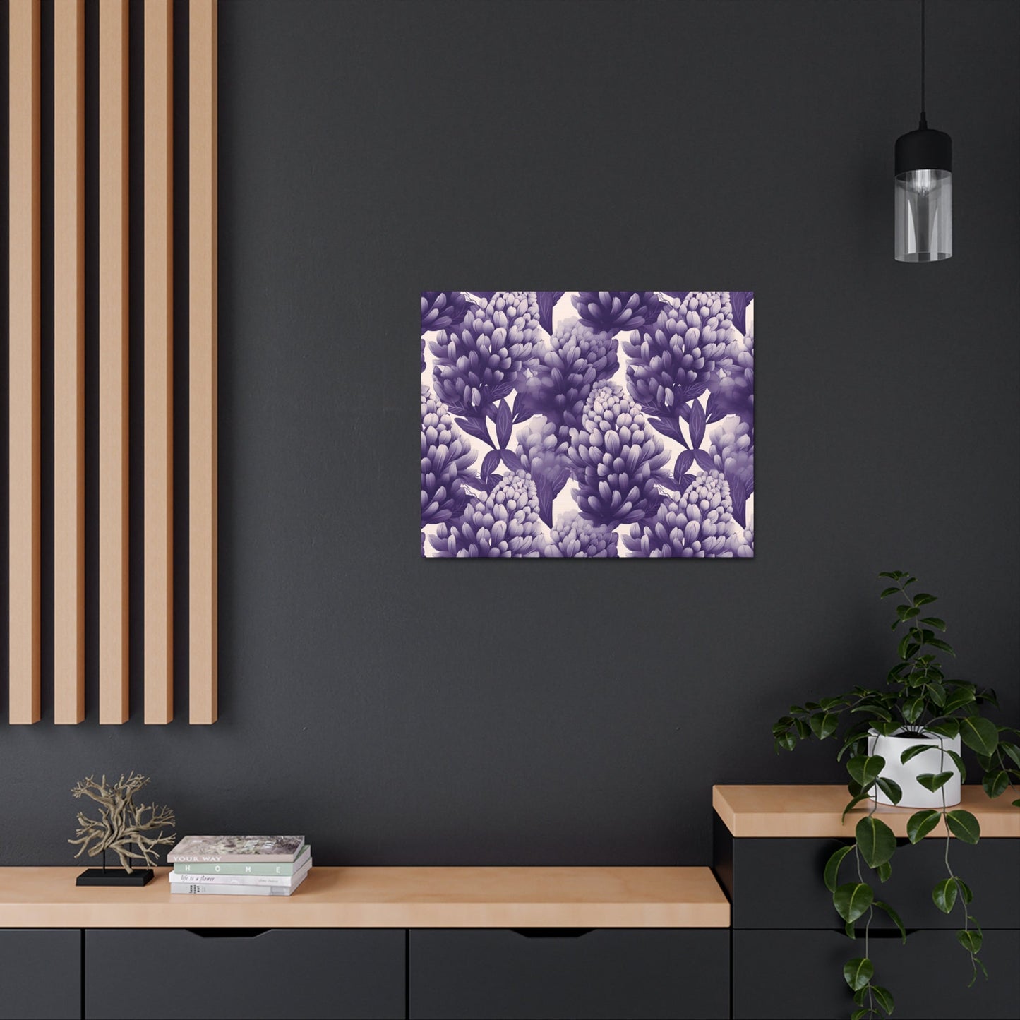 Gradient Grape Hyacinth - Purple and White Floral Pattern - Wall Art Canvas - Pattern Symphony