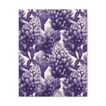 Gradient Grape Hyacinth - Purple and White Floral Pattern - Wall Art Canvas - Pattern Symphony