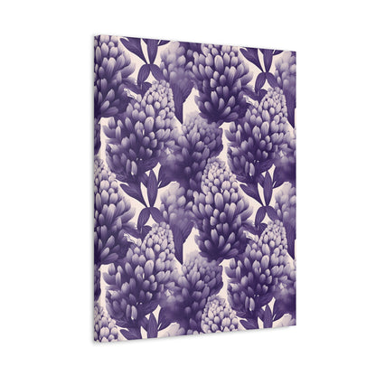 Gradient Grape Hyacinth - Purple and White Floral Pattern - Wall Art Canvas - Pattern Symphony