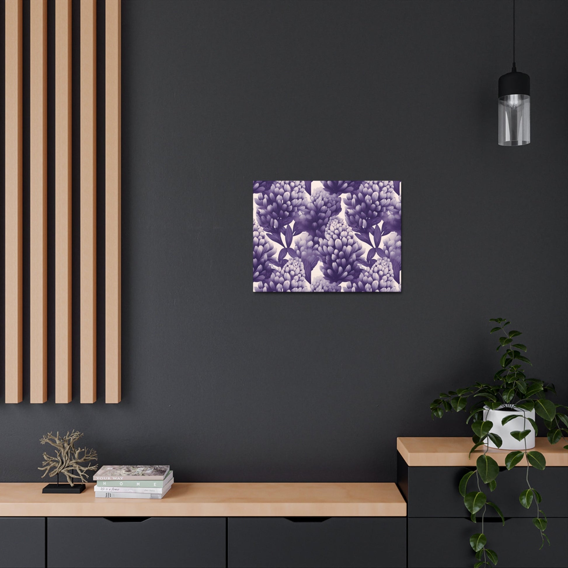 Gradient Grape Hyacinth - Purple and White Floral Pattern - Wall Art Canvas - Pattern Symphony