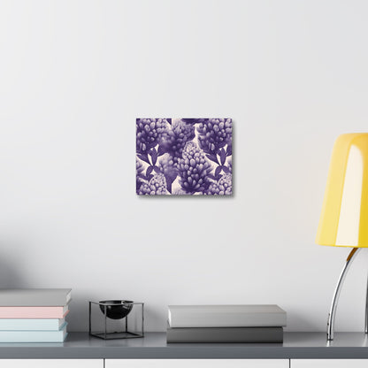 Gradient Grape Hyacinth - Purple and White Floral Pattern - Wall Art Canvas - Pattern Symphony