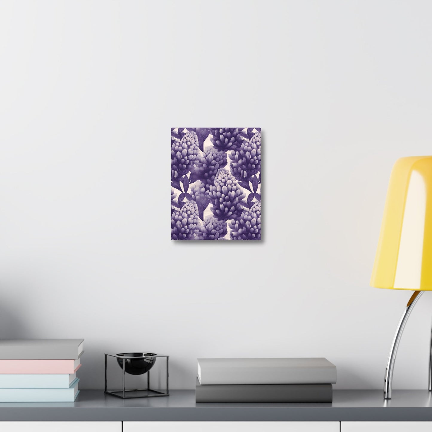 Gradient Grape Hyacinth - Purple and White Floral Pattern - Wall Art Canvas - Pattern Symphony