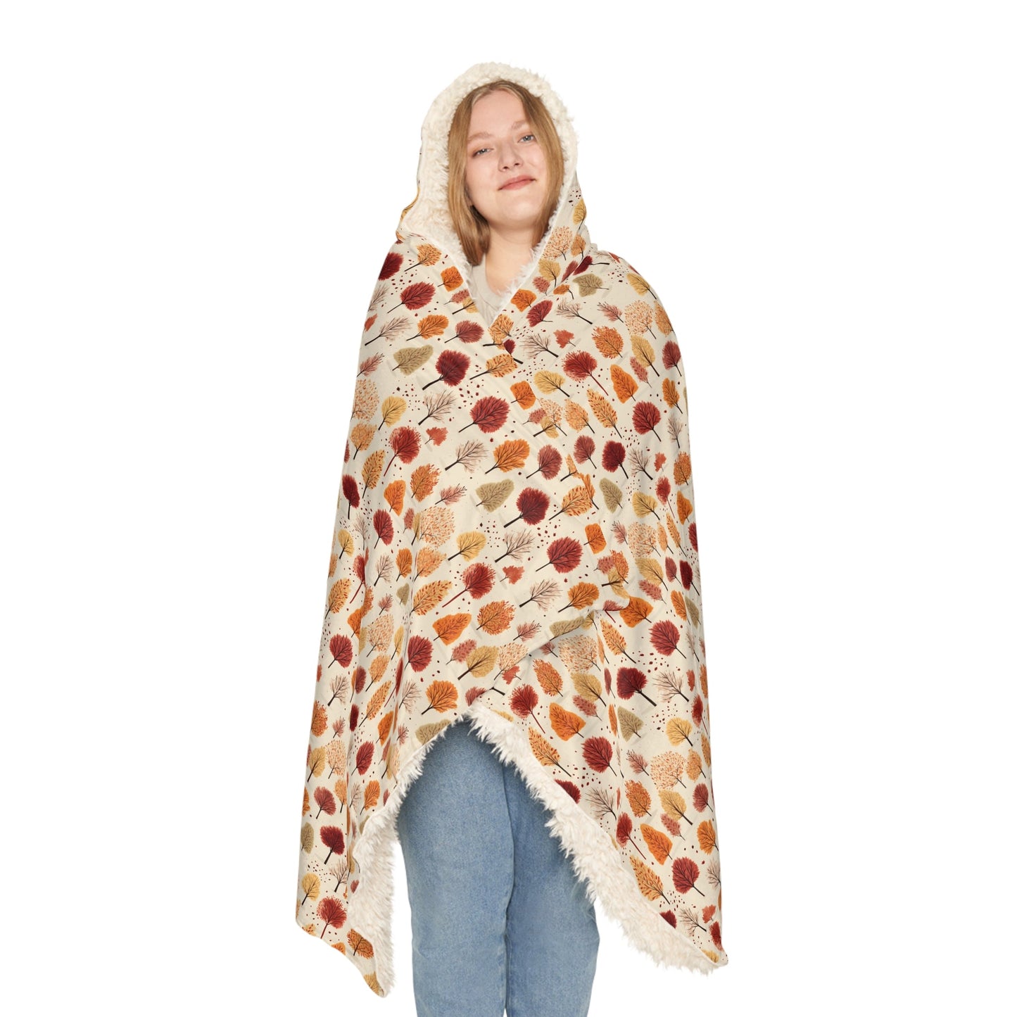 Gradient Grove: Autumn's Diverse Palette - Hooded Blanket - Pattern Symphony