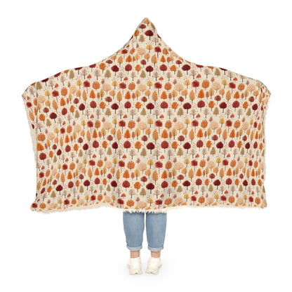 Gradient Grove: Autumn's Diverse Palette - Hooded Blanket - Pattern Symphony