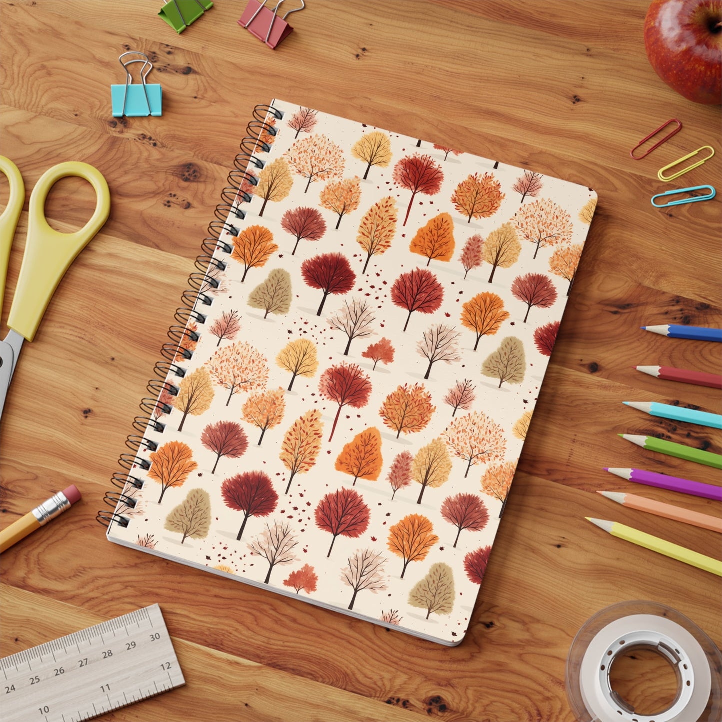 Gradient Grove: Autumn's Diverse Palette - Notebook (A5) - Pattern Symphony