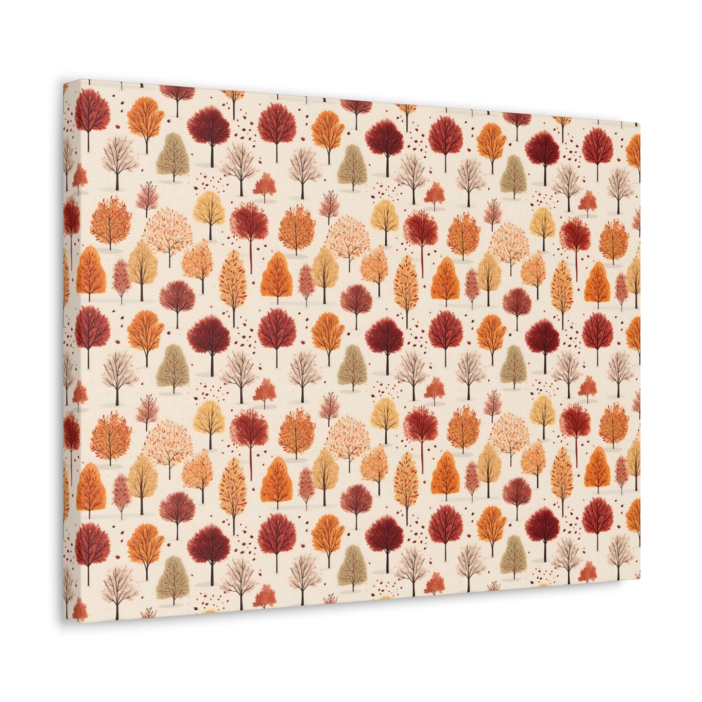 Gradient Grove: Autumn's Diverse Palette - Satin Canvas, Stretched - Pattern Symphony