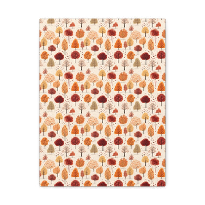 Gradient Grove: Autumn's Diverse Palette - Satin Canvas, Stretched - Pattern Symphony