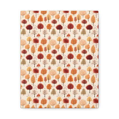 Gradient Grove: Autumn's Diverse Palette - Satin Canvas, Stretched - Pattern Symphony