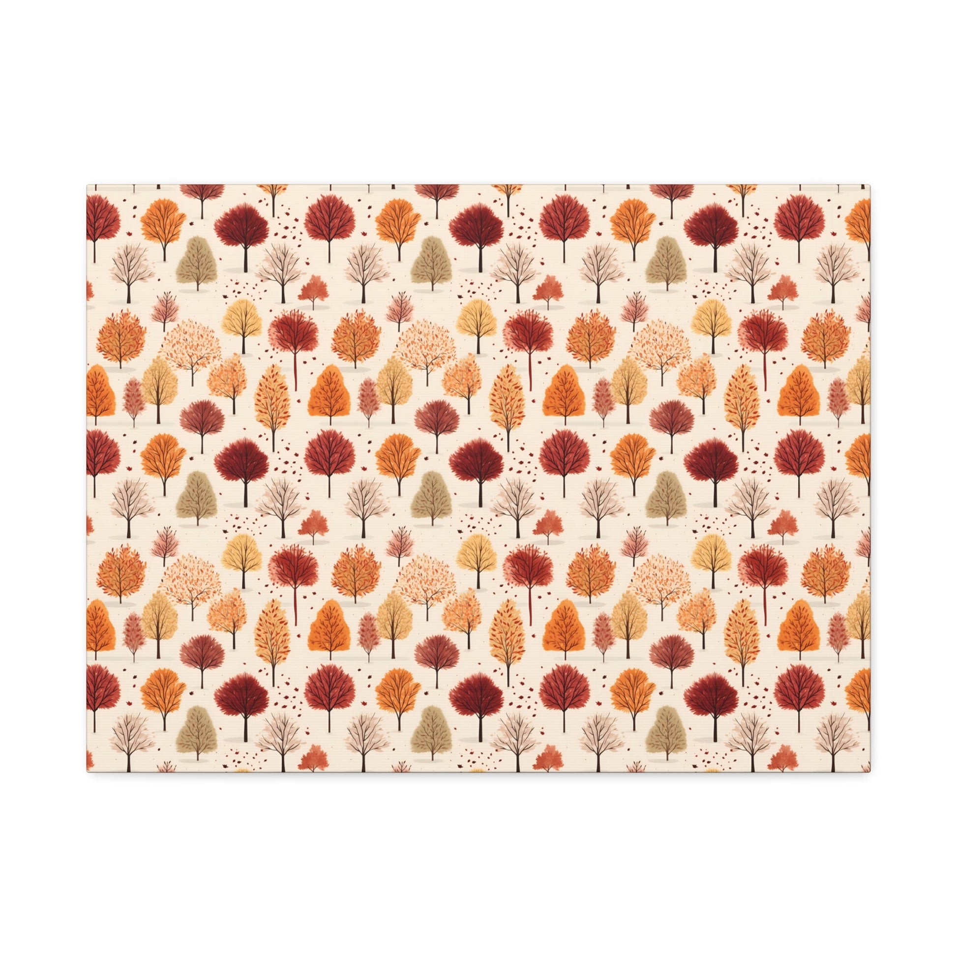 Gradient Grove: Autumn's Diverse Palette - Satin Canvas, Stretched - Pattern Symphony