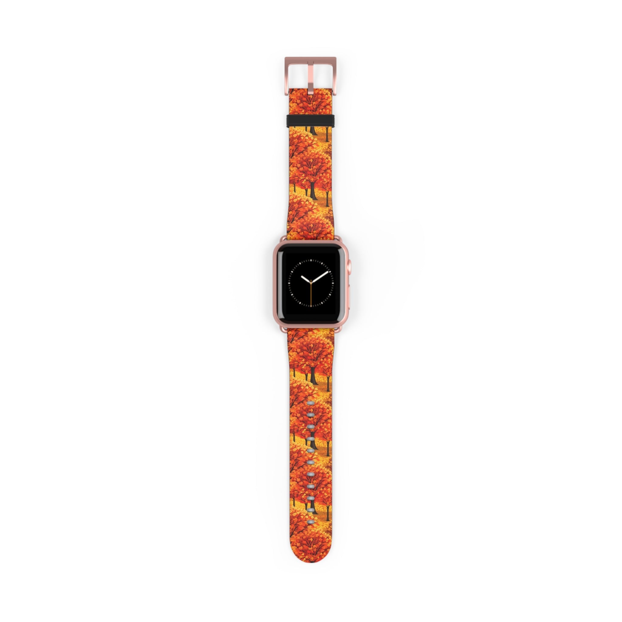 Impasto-Style Woodlands - High-Contrast Autumn Foliage - Apple Watch Strap - Pattern Symphony