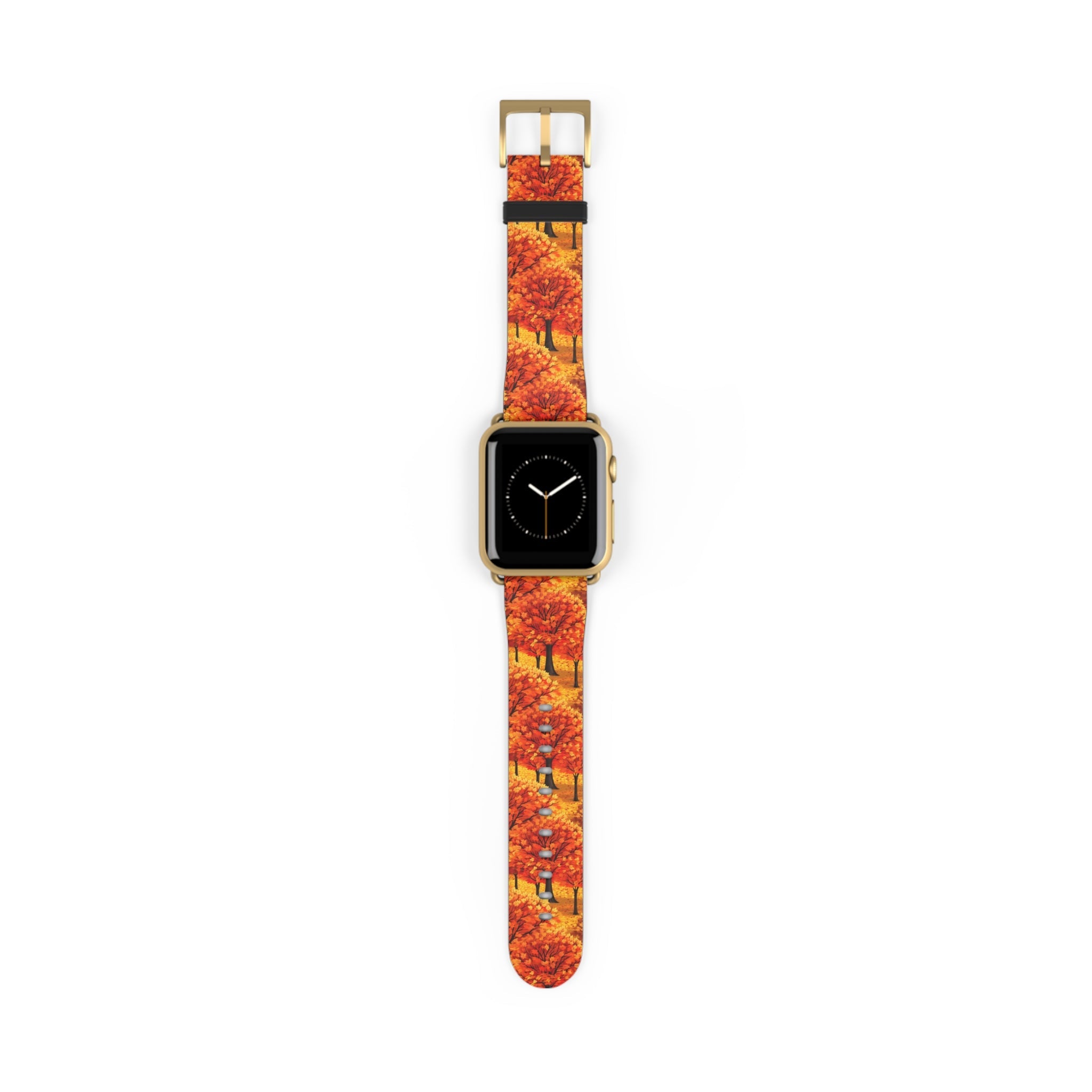 Impasto-Style Woodlands - High-Contrast Autumn Foliage - Apple Watch Strap - Pattern Symphony