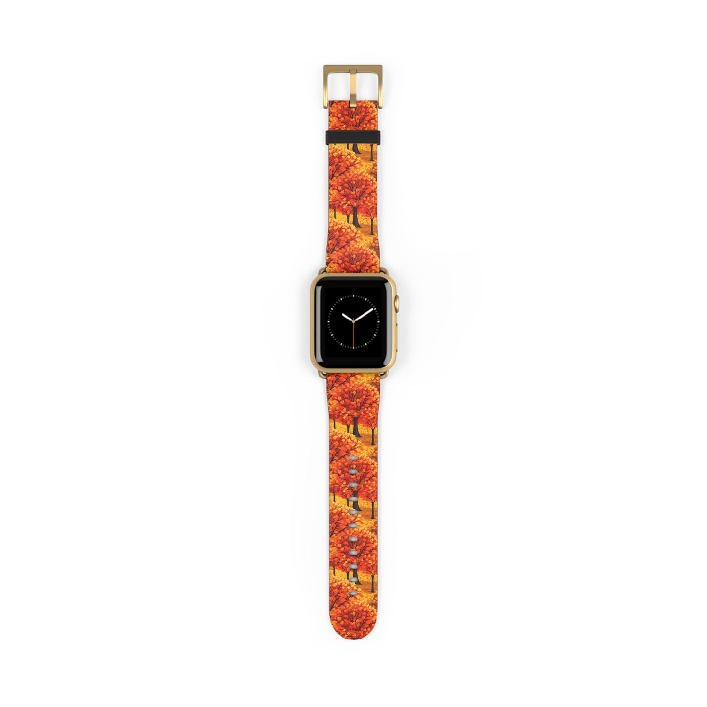 Impasto-Style Woodlands - High-Contrast Autumn Foliage - Apple Watch Strap - Pattern Symphony