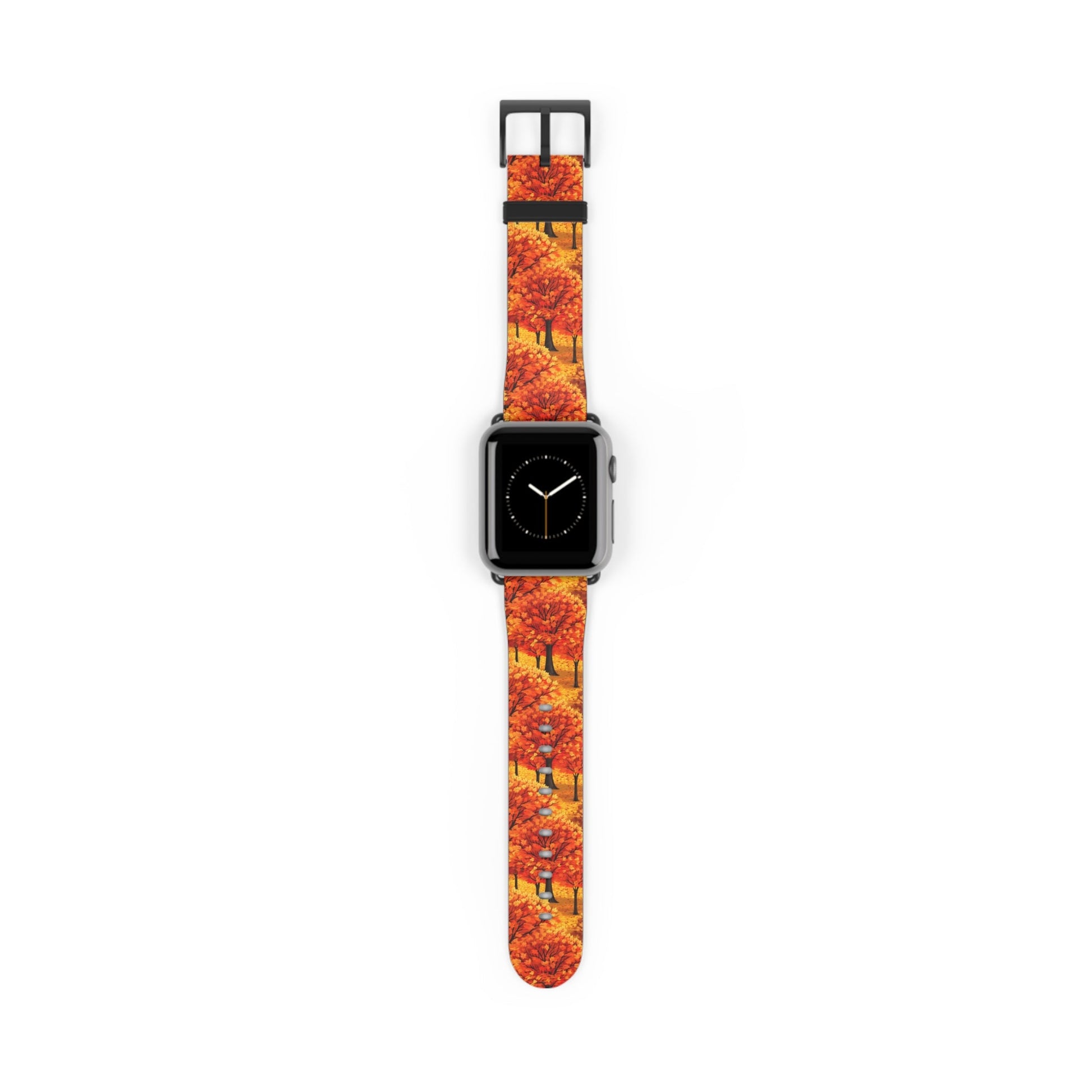 Impasto-Style Woodlands - High-Contrast Autumn Foliage - Apple Watch Strap - Pattern Symphony