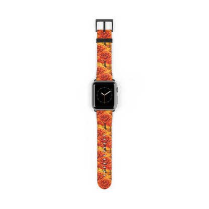 Impasto-Style Woodlands - High-Contrast Autumn Foliage - Apple Watch Strap - Pattern Symphony