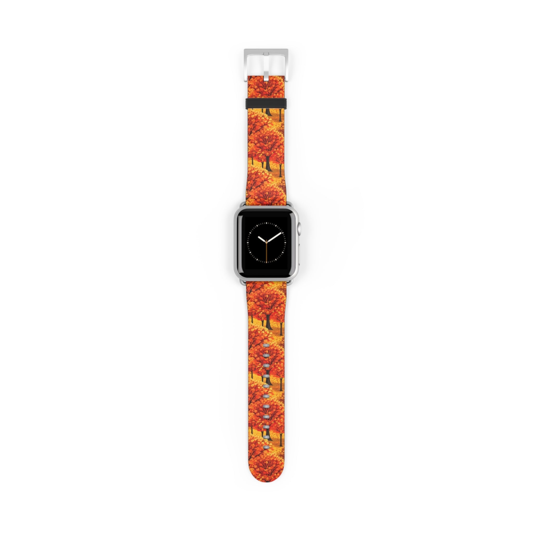 Impasto-Style Woodlands - High-Contrast Autumn Foliage - Apple Watch Strap - Pattern Symphony