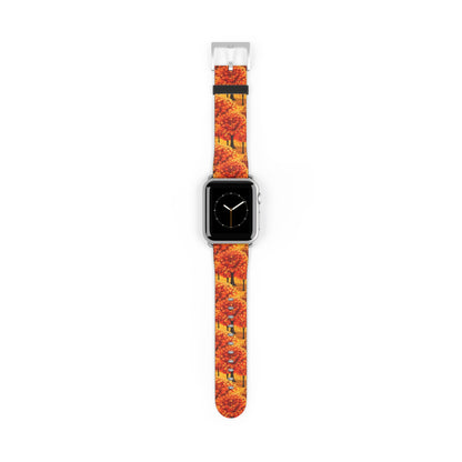 Impasto-Style Woodlands - High-Contrast Autumn Foliage - Apple Watch Strap - Pattern Symphony