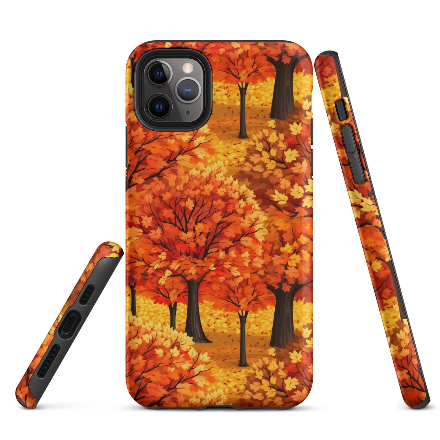 Impasto-Style Woodlands - High-Contrast Autumn Foliage - iPhone Case - Pattern Symphony