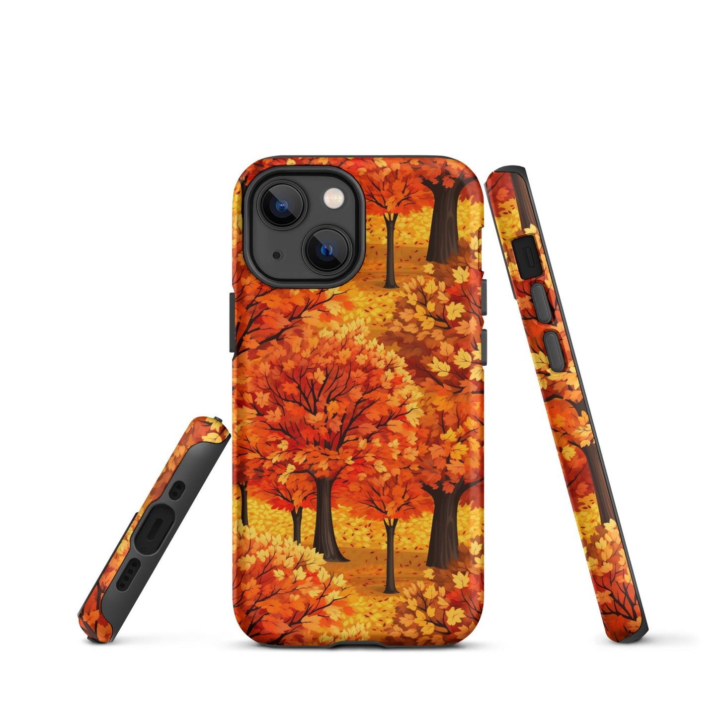 Impasto-Style Woodlands - High-Contrast Autumn Foliage - iPhone Case - Pattern Symphony