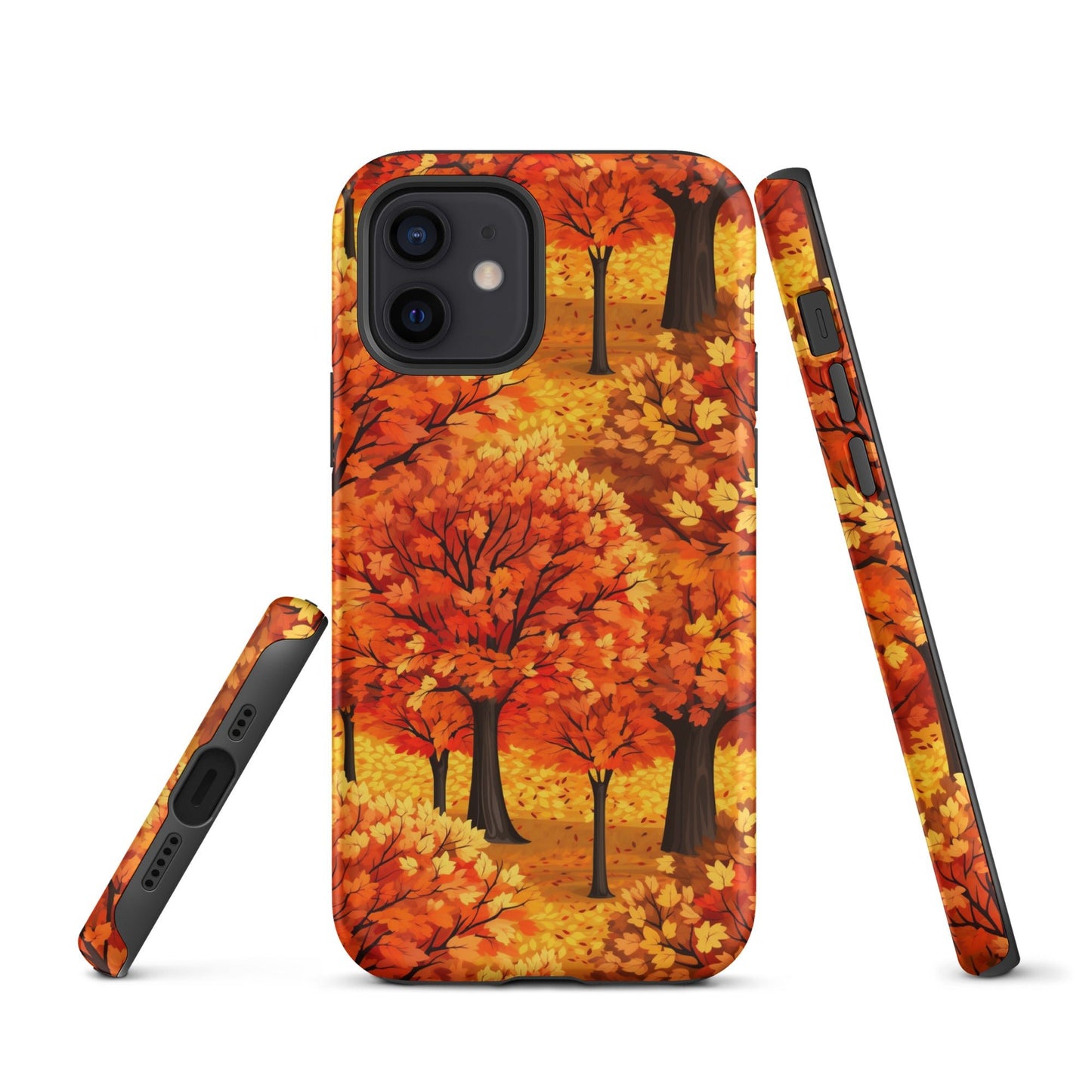 Impasto-Style Woodlands - High-Contrast Autumn Foliage - iPhone Case - Pattern Symphony