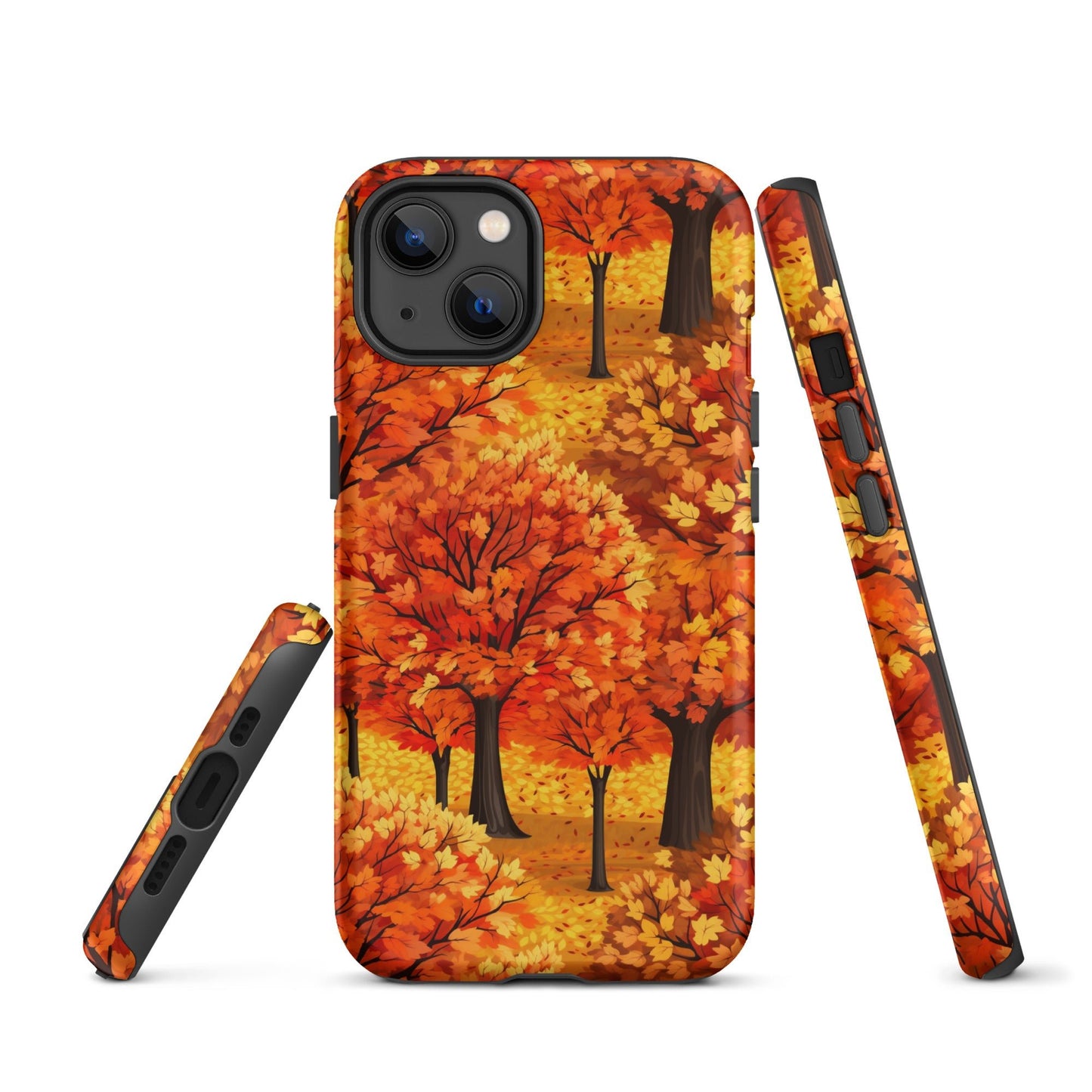 Impasto-Style Woodlands - High-Contrast Autumn Foliage - iPhone Case - Pattern Symphony