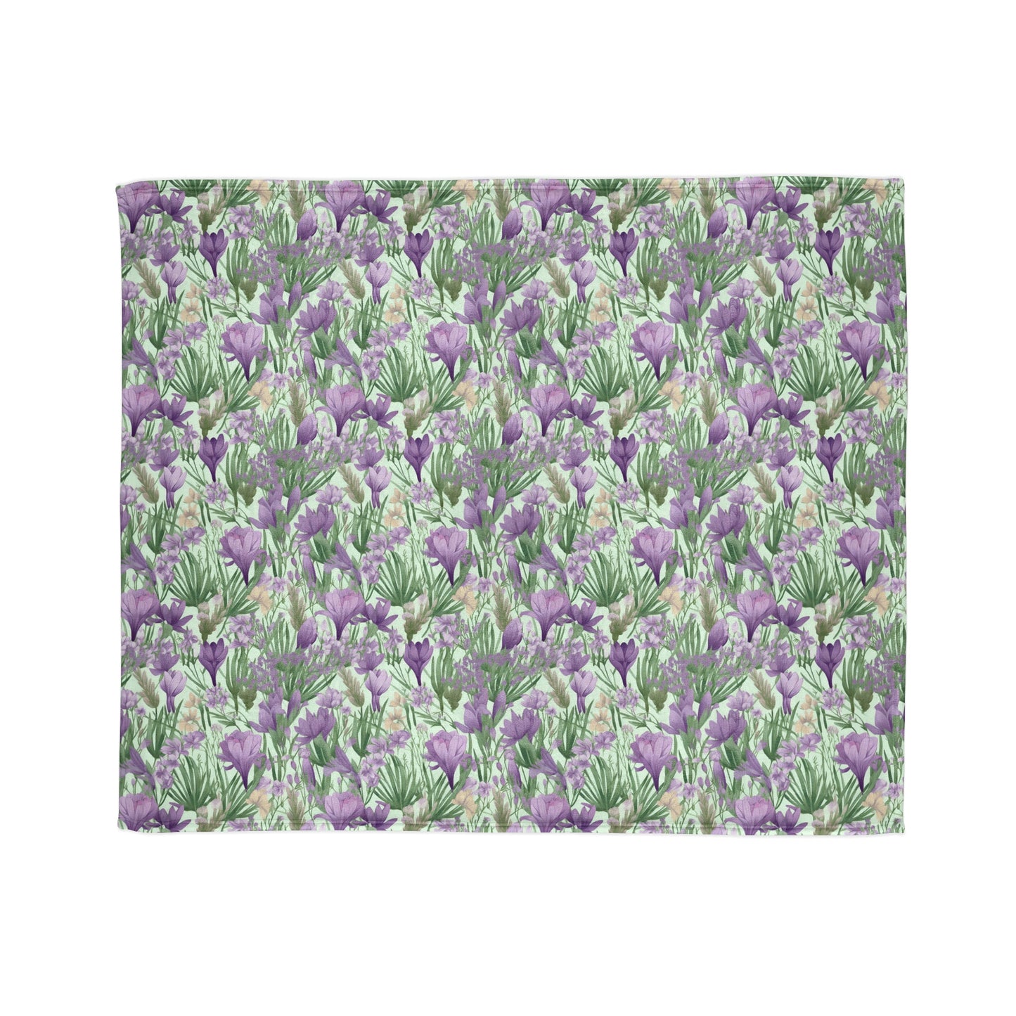 Lush Spring Garden: Purple Crocuses, Lavender Iris and Hyacinth - Sofa Throws - Pattern Symphony