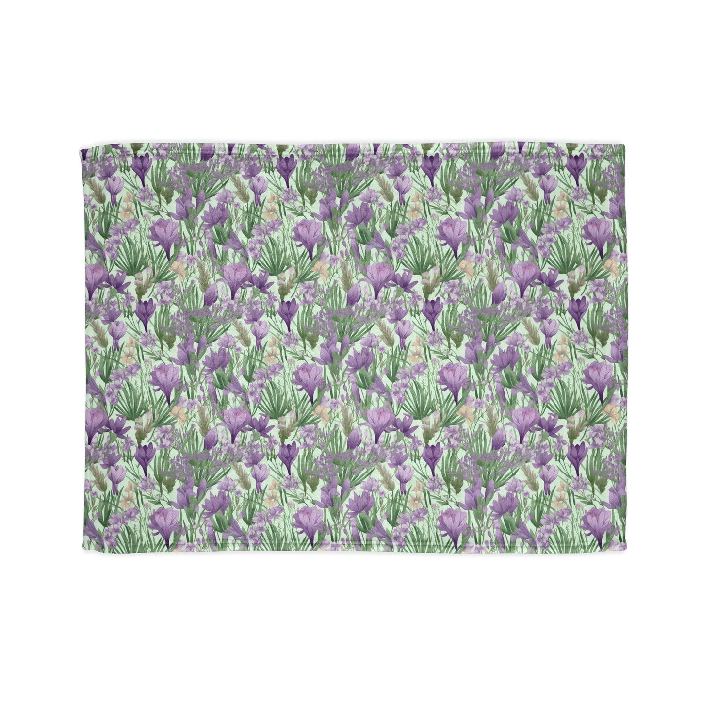 Lush Spring Garden: Purple Crocuses, Lavender Iris and Hyacinth - Sofa Throws - Pattern Symphony