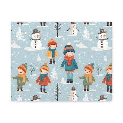 Snowflake Dance - Winter Whimsy - Wall Art Canvas - Pattern Symphony