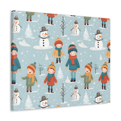 Snowflake Dance - Winter Whimsy - Wall Art Canvas - Pattern Symphony