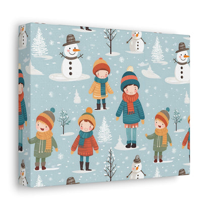 Snowflake Dance - Winter Whimsy - Wall Art Canvas - Pattern Symphony