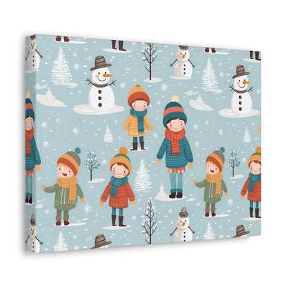 Snowflake Dance - Winter Whimsy - Wall Art Canvas - Pattern Symphony