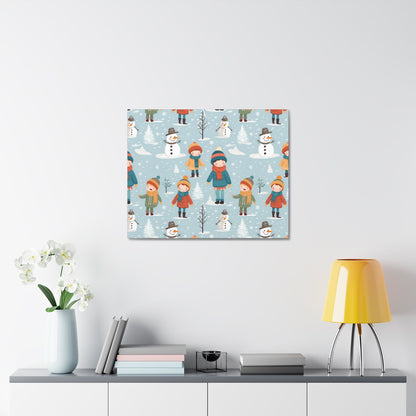 Snowflake Dance - Winter Whimsy - Wall Art Canvas - Pattern Symphony