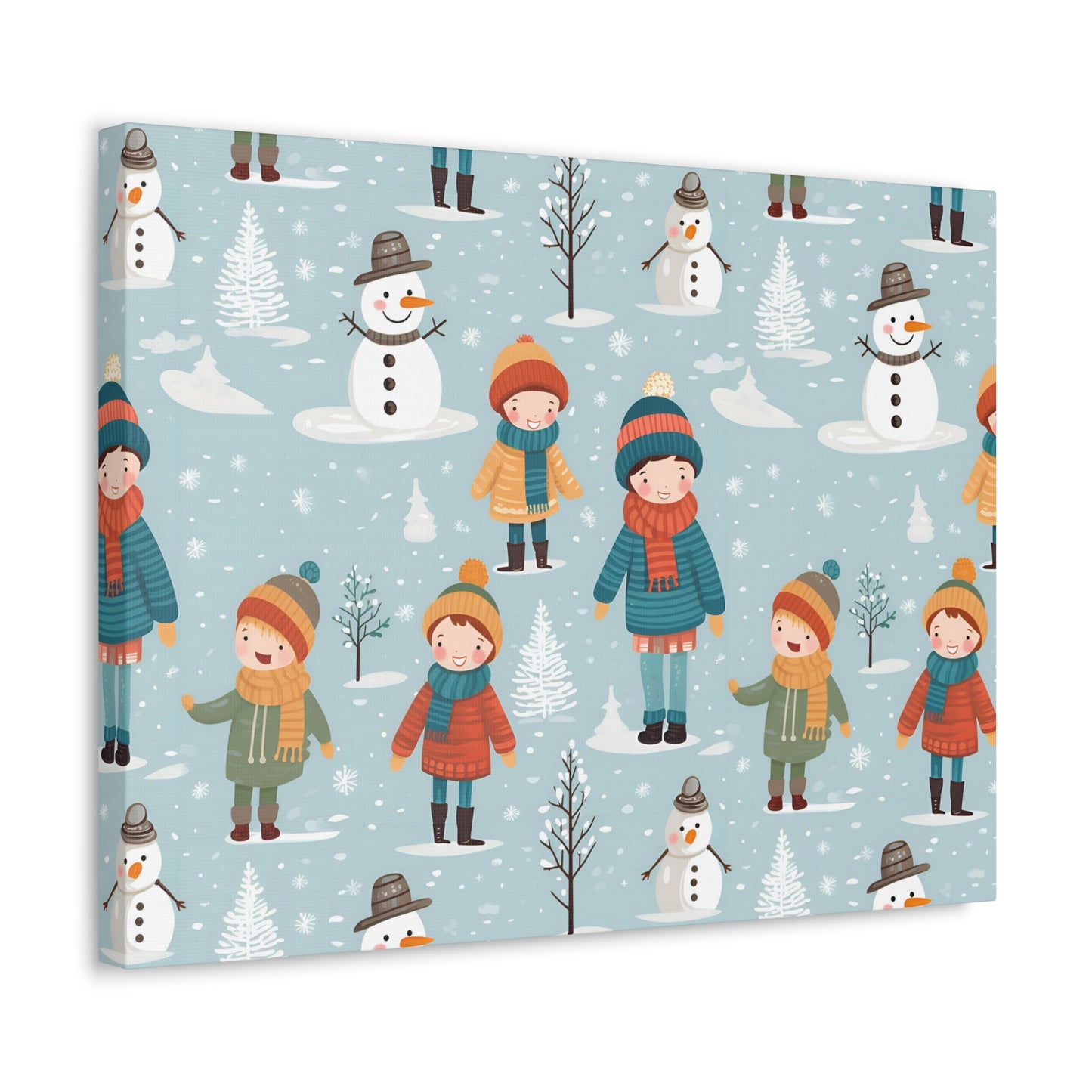 Snowflake Dance - Winter Whimsy - Wall Art Canvas - Pattern Symphony