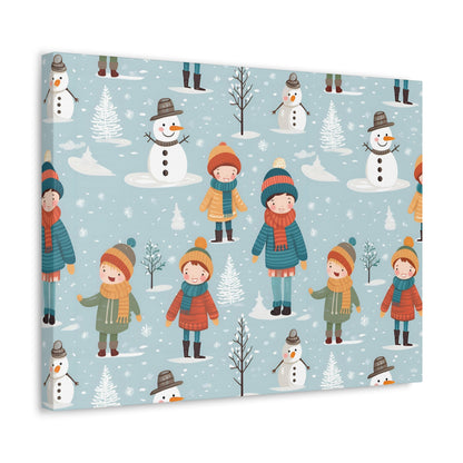 Snowflake Dance - Winter Whimsy - Wall Art Canvas - Pattern Symphony