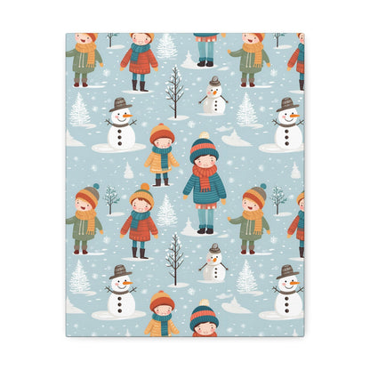 Snowflake Dance - Winter Whimsy - Wall Art Canvas - Pattern Symphony