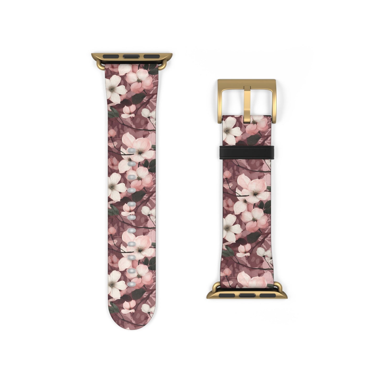 Sparse Dogwood Blossoms - Elegant Floral Design - Apple Watch Strap - Pattern Symphony