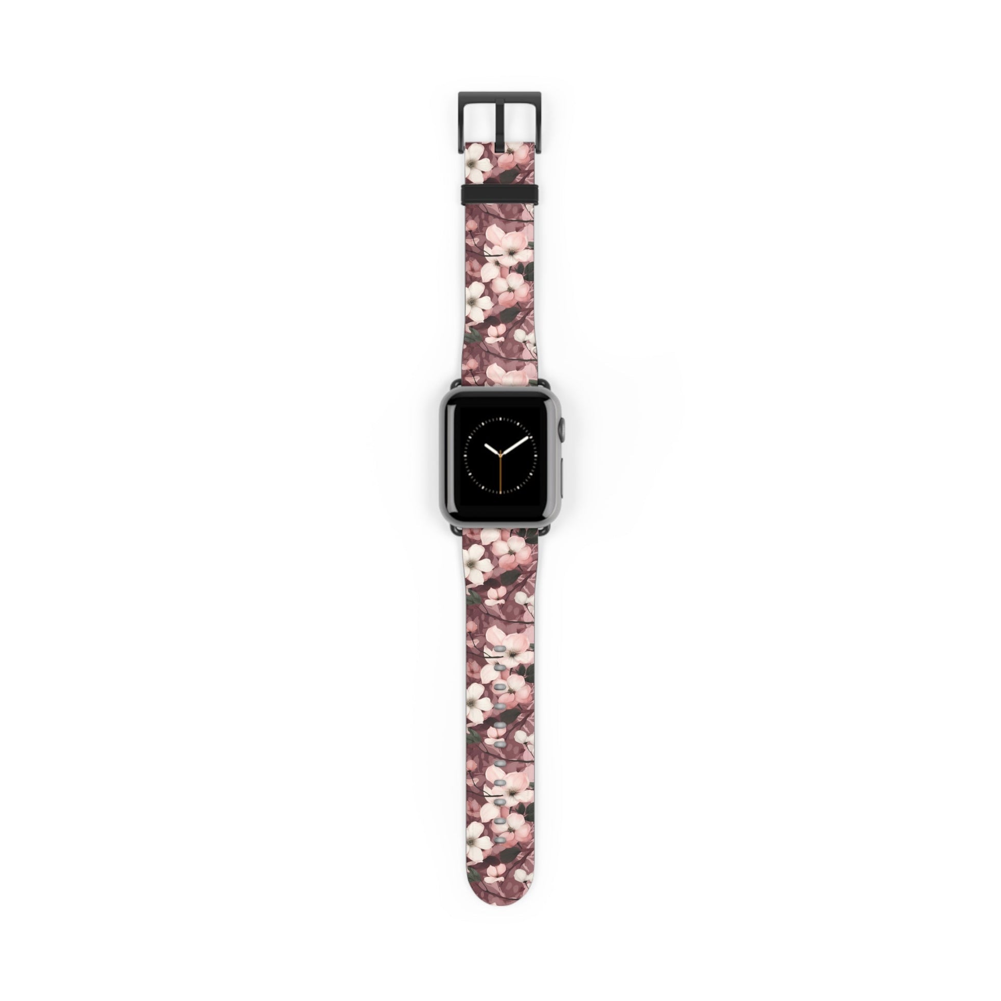 Sparse Dogwood Blossoms - Elegant Floral Design - Apple Watch Strap - Pattern Symphony