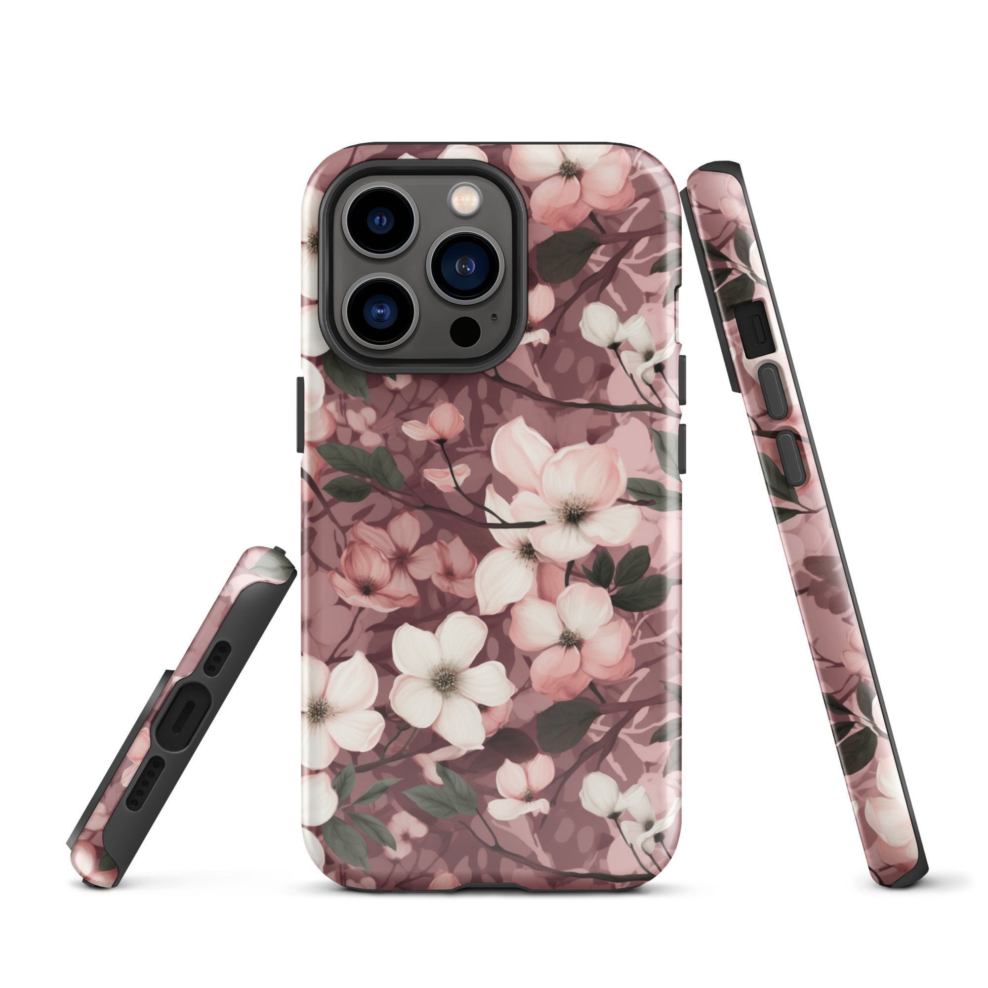 Sparse Dogwood Blossoms - Elegant Floral Design - iPhone Case - Pattern Symphony