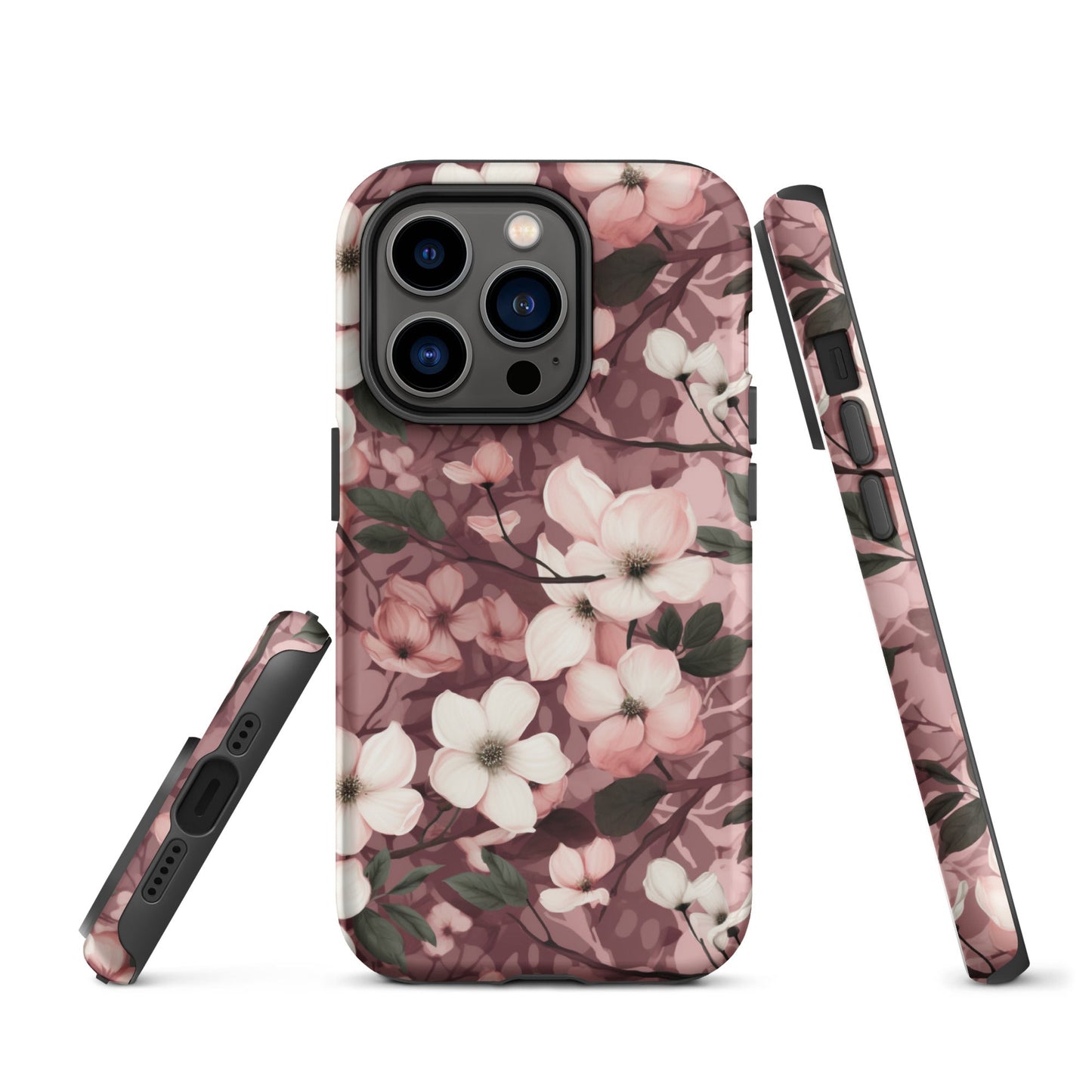 Sparse Dogwood Blossoms - Elegant Floral Design - iPhone Case - Pattern Symphony