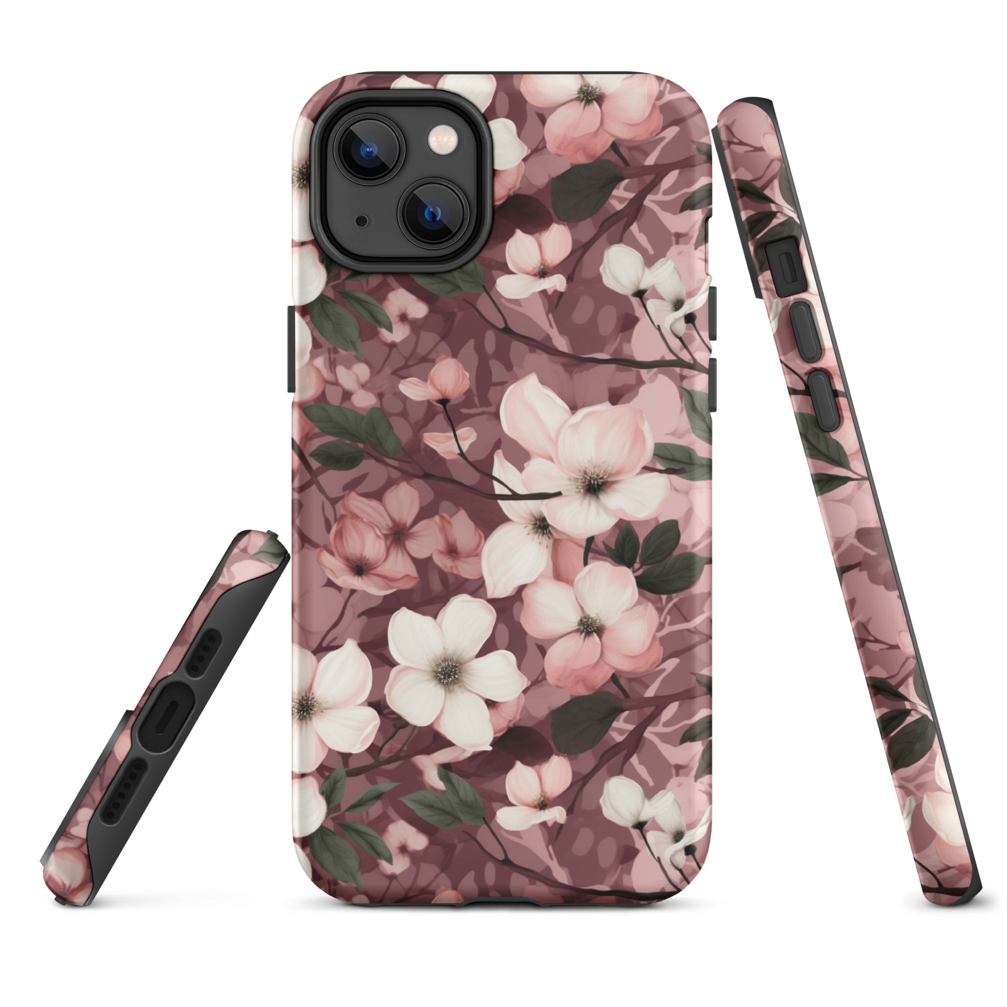 Sparse Dogwood Blossoms - Elegant Floral Design - iPhone Case - Pattern Symphony