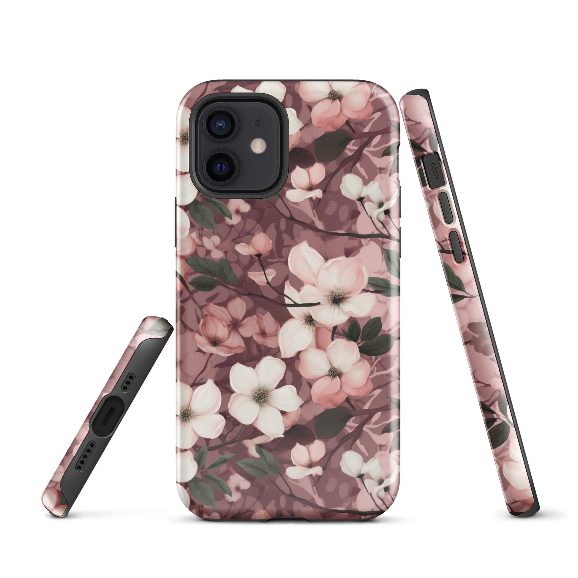 Sparse Dogwood Blossoms - Elegant Floral Design - iPhone Case - Pattern Symphony