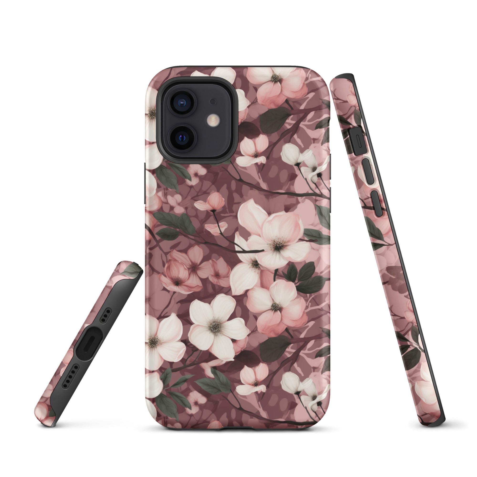 Sparse Dogwood Blossoms - Elegant Floral Design - iPhone Case - Pattern Symphony