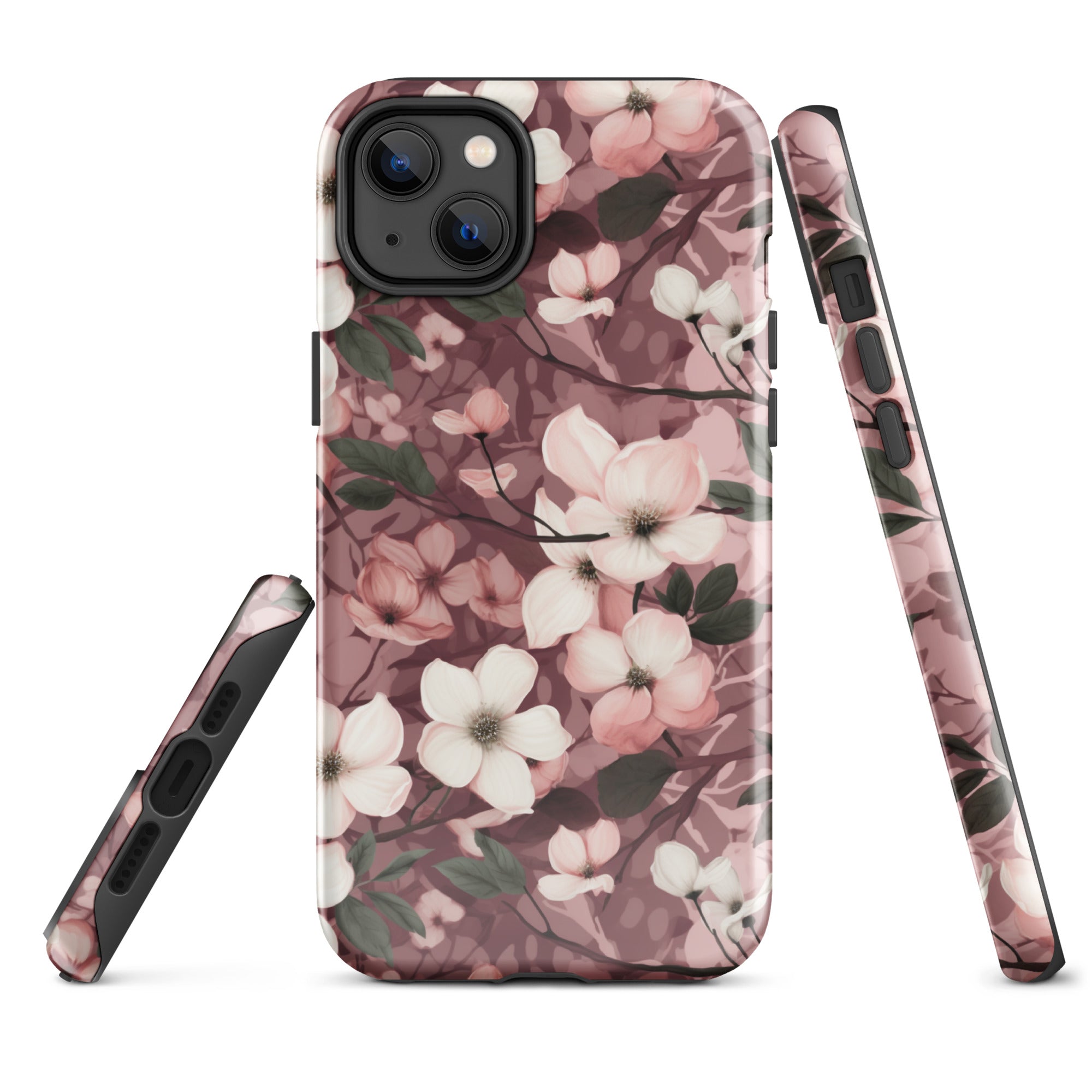 Sparse Dogwood Blossoms - Elegant Floral Design - iPhone Case - Pattern Symphony