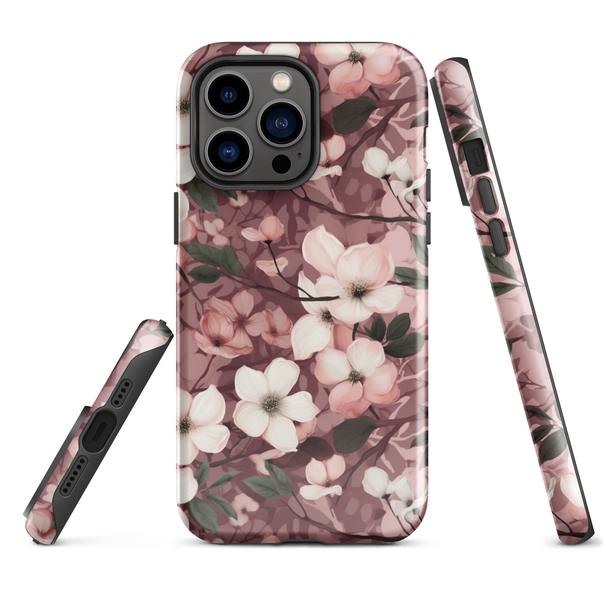 Sparse Dogwood Blossoms - Elegant Floral Design - iPhone Case - Pattern Symphony